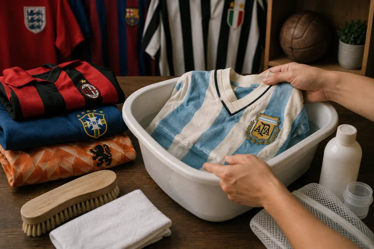 conservar una camiseta de fútbol retro