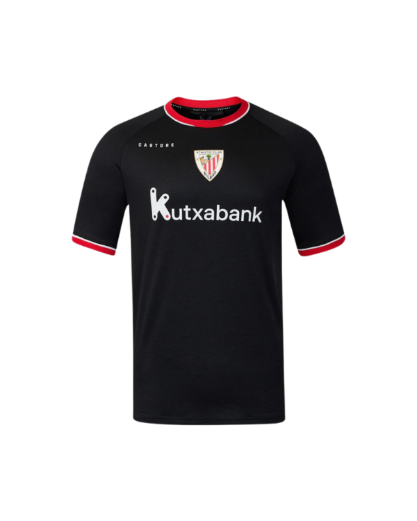 Camiseta Segunda Athletic Club 2026/27 en color negro con detalles rojos y blancos